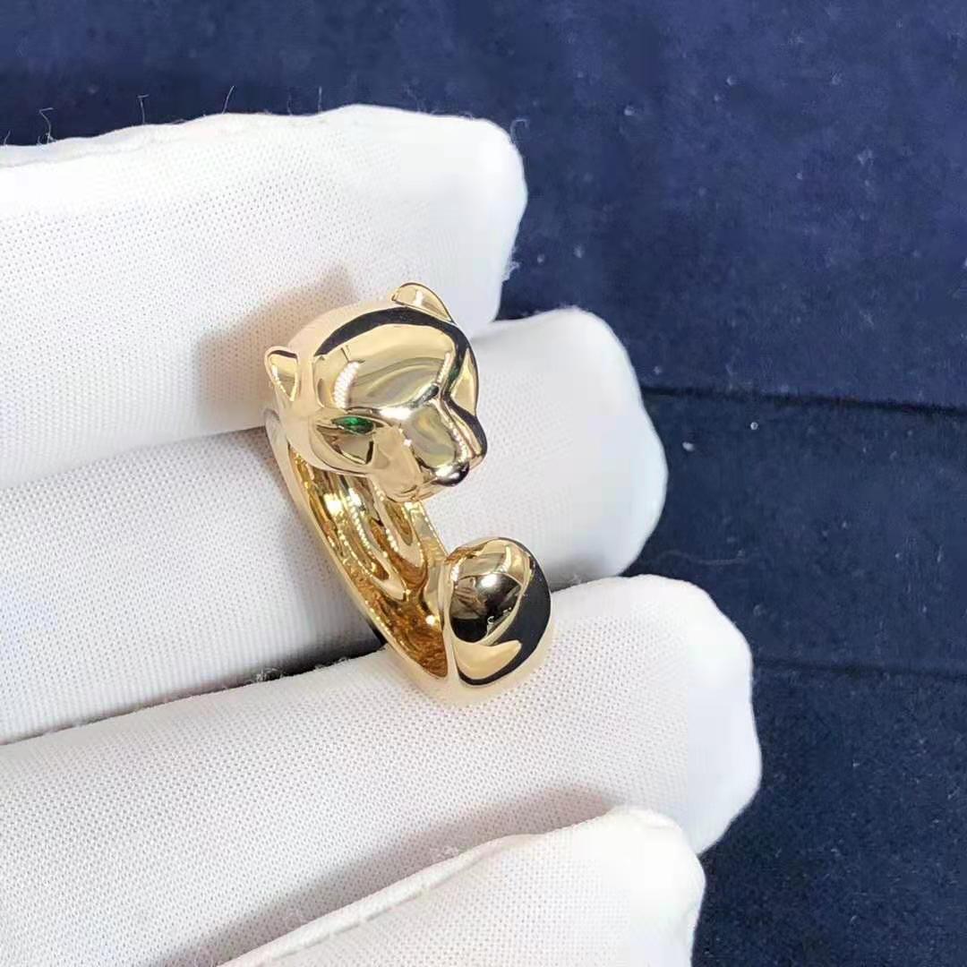 Panthère de Cartier Tsavorite Garnets, Onyx 18K Yellow Gold Ring