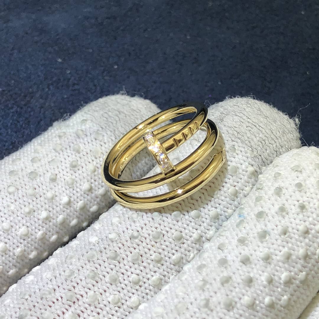 Cartier 18K Yellow Gold and Diamonds Juste Un Clou Double Wrap Ring B4211800