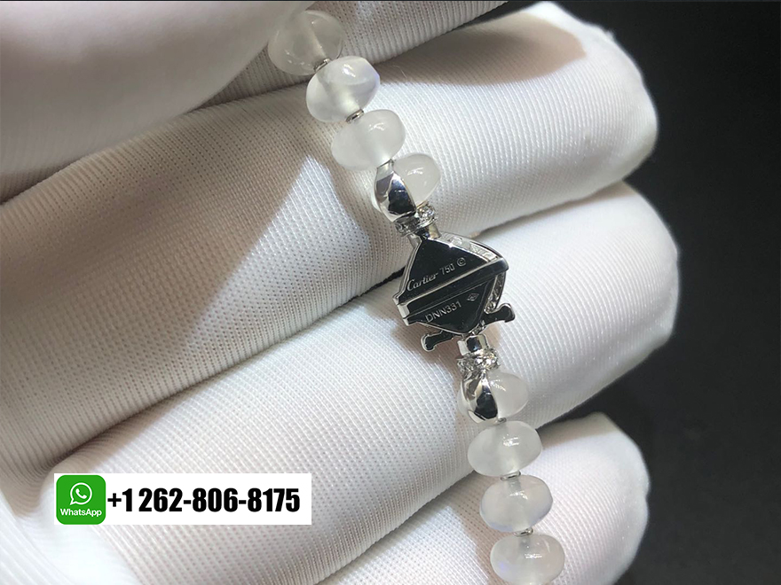 Cartier High Jewelry White Gold Panthere de Cartier Rubellites, Moon Quartz, Emeralds, Onyx, Diamonds Necklace