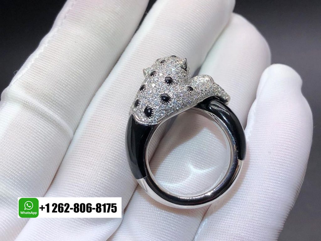 Cartier Panthere de Cartier 18k White Gold Diamond, Emeralds, Onyx Ring