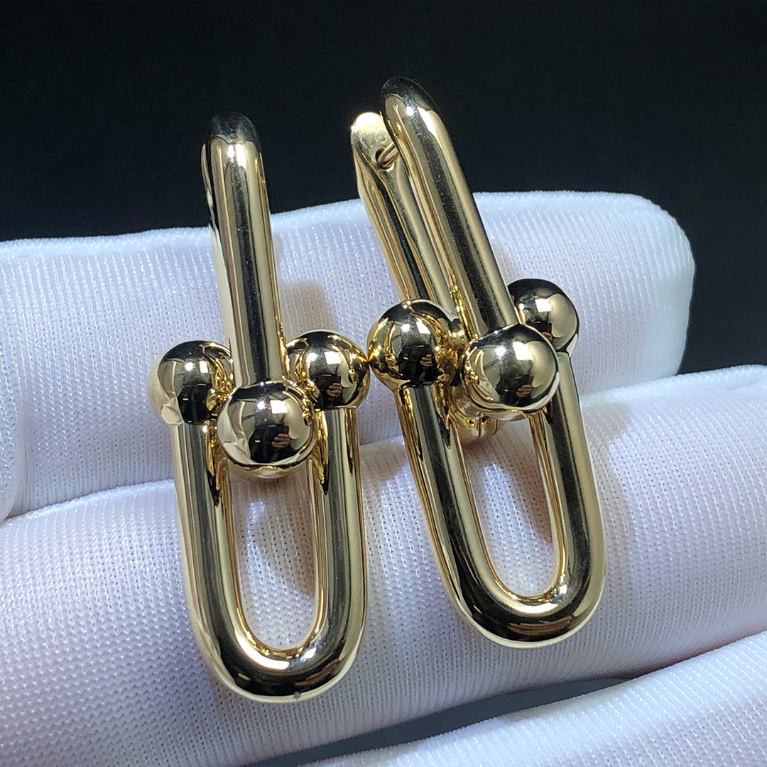 TIFFANY & CO. 18k Yellow Gold HardWear Large Link Earrings