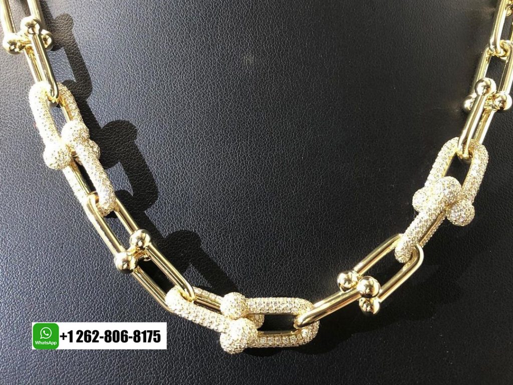 Tiffany & Co. HardWear Graduated Link Necklace in 18K Yellow Gold with 9.07ct Pavé Diamonds