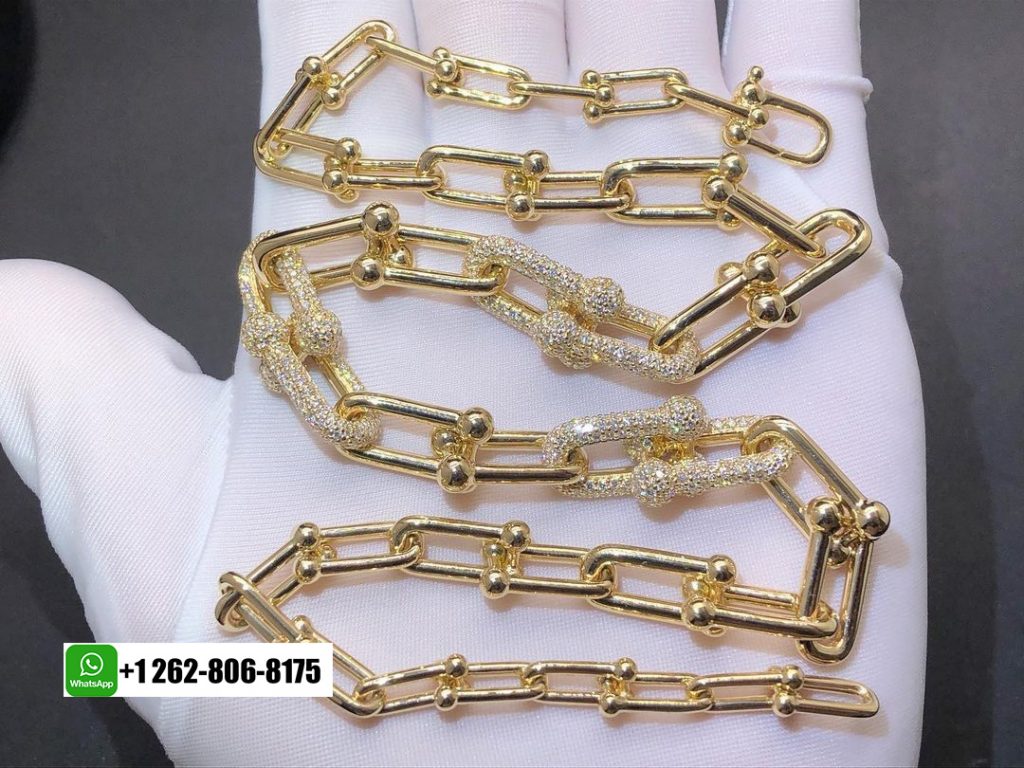 Tiffany & Co. HardWear Graduated Link Necklace in 18K Yellow Gold with 9.07ct Pavé Diamonds