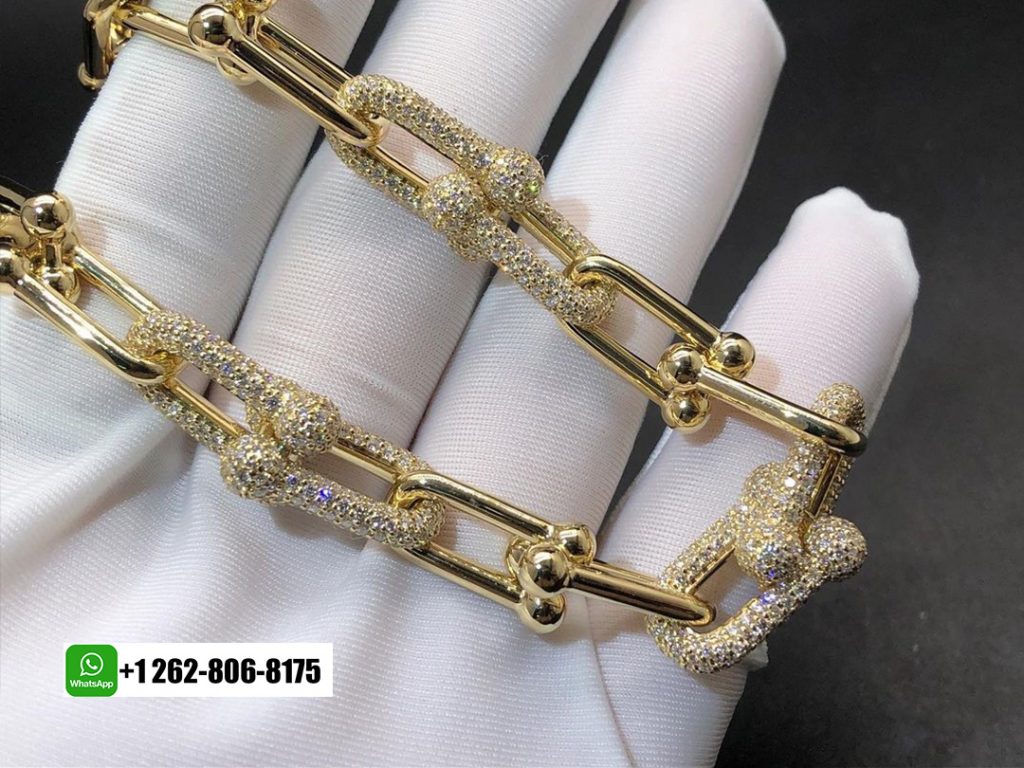 Tiffany & Co. HardWear Graduated Link Necklace in 18K Yellow Gold with 9.07ct Pavé Diamonds